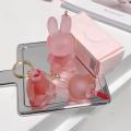 Monologuee Cute Rabbit Matte Velvet Lip Glaze Summer Lovely Bunny Keychain Lip Mud Matte Texture Lipstick Pink Red Lip Gloss Tint Cosmetic phone case.