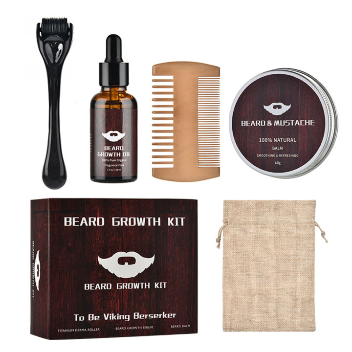 TopZ%204pcs/set%20Beard%20Growth%20Kit%20For%20Men%20Hair%20Enhancer%20Thicker%20Mustache%20Grooming%20Beard%20Care%20Oil%20Moisturizer%20Wax%20Balm%20With%20Roller%20Comb%20Phone%20case%20-%20Image%202