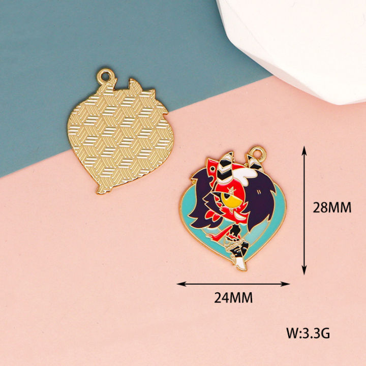 Gesh Fantasy Anime Hazbin Hotel Charm Cartoon Enamel Charms DIY Accessories Earrings Necklace Key Chain Pendant Jewelry Accessories phone case