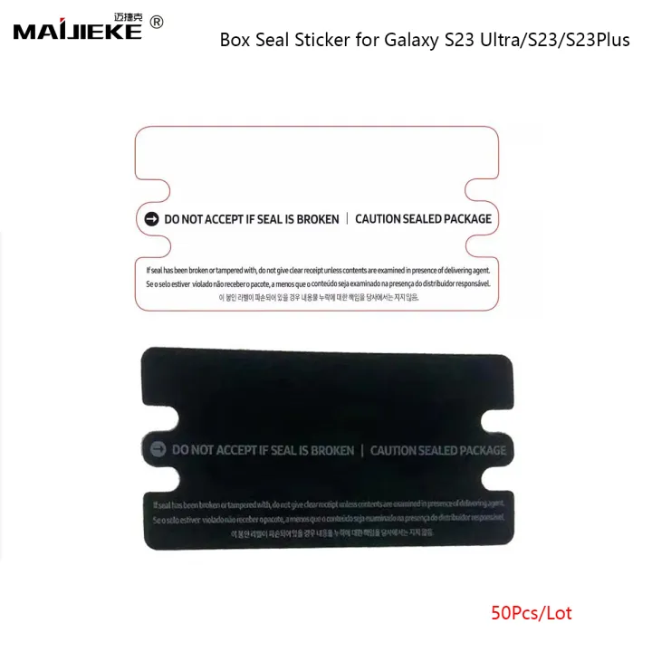 Airline%20Store%20%2050Pcs%20Black%20White%20Box%20Label%20Seal%20Sticker%20For%20Samsung%20Galaxy%20S23%20Ultra%20S23U%20S23%20Plus%20Sealing%20Marker%20Indicator%20US%20EU%20SA%20Version%20phone%20case%20-%20Image%202