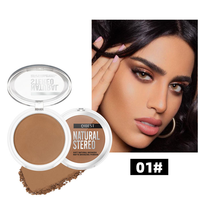 3D Bronzers Matte Wheat Contour Powder Palette Facial Makeup Natural Highlights Contouring Modification Waterproof Long Lasting