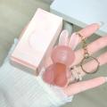 Monologuee Cute Rabbit Matte Velvet Lip Glaze Summer Lovely Bunny Keychain Lip Mud Matte Texture Lipstick Pink Red Lip Gloss Tint Cosmetic phone case.
