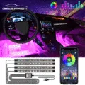 Geepact Car Interior Light Car Accesories Car LED Strip Light RGB APP Control Car Interior Decoration Sound Active Function Car Foot Under Dash Lighting Kit Atmosphere Light Auto Ambient Lamp Remote 12V Car Light Toyota. 