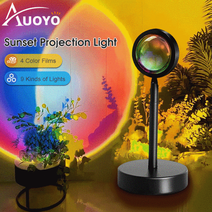 Auoyo Sunset Lamp Projector Rainbow Lamp