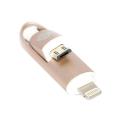 Totu Design 2 in 1 Cable for Smartphones - White and Gold. 