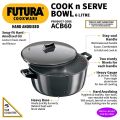 Futura Cookware Hard Anodised 6 Ltr Cook & Serve Bowl.