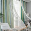 Shiny Stars Children Cloth Curtains Colorful Double Layer Star Window Curtains For Living Room Bedroom Gradient Blackout Curtain.
