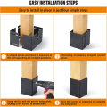 Stainless Steel (Range 3.3-6Inch) Post Protector, Protects Wooden Mailboxes Fences From Lawnmower Rain Damage Post Protector Screw Tool. 