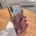 New Phone case Huawei P30 / P30 Lite / P30 Pro Shiny Plating Quicksand Drilling Butterfly Holder Phone Case Clear Silicone. 
