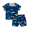 GC 2-piece Boys Round Neck Short Sleeves T-shirt Shorts Two-piece Set Breathable Cotton Suit. 
