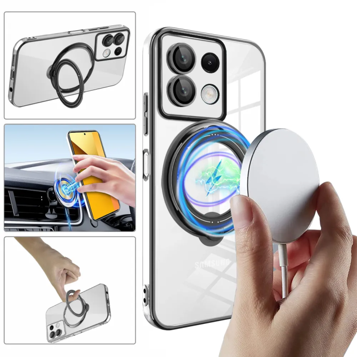 Xiaomi%20Redmi%20Note%2013%205G%20-%20Leweisi%20Clear%20Plating%20Magnetic%20Case%20With%20Stand%20-%20Image%202