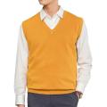 Men Knitted Vest Sleeveless Loose Warm Sweater Vest Men Solid Color V-neck Pullover Waistcoat Sweater Vest Top ropa hombre.