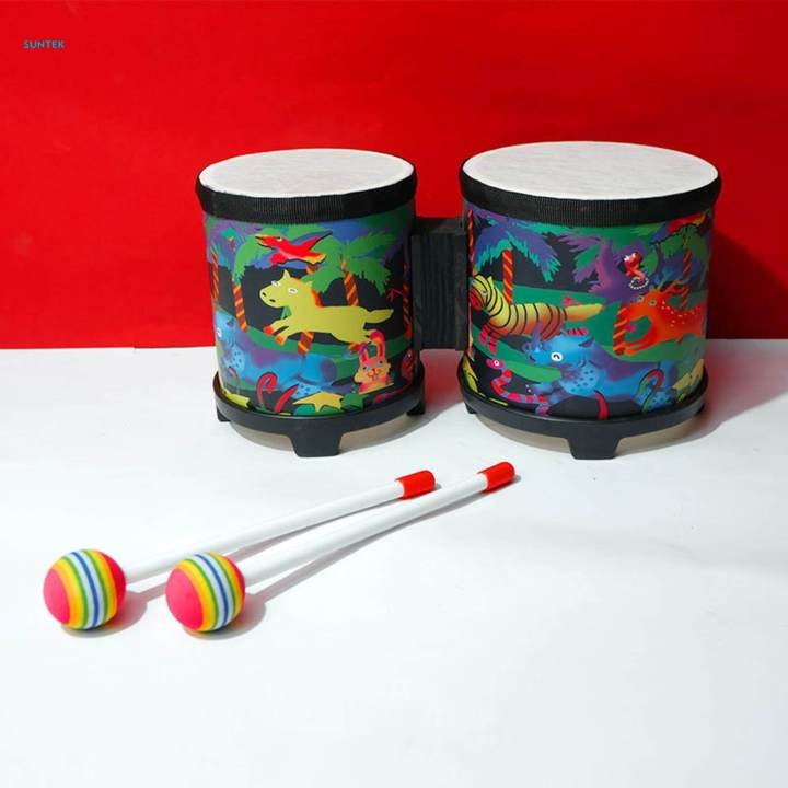 Music%20Enlightenment%20Drum%20Tunable%20Percussion%20Instruments%205''%20and%206''%20Bongo%20Drum%20Set%20for%20Beginners%20-%20Image%202