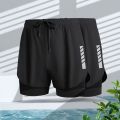Sunnyheart Men Stretchy Shorts Men's Quick Dry Swim Shorts Double Layer Elastic Waist Trunks for Water Sports Jogging Slim Fit Breathable Design Buyers' Favorite Men Casual Shorts.
