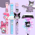 Kawaii Sanrio Kuromi Watch Hello Kitty Cartoon Music Luminous Electronic Watch Children Wrist Watch My Melody Watch Kids Gifts. 