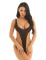 Womens Sheer Mesh Leotard Top Bodysuit One Piece High Cut Backless Swimsuit Monokini Swimwear Bathing Suit Beachwear.