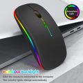 LED Wireless Mouse Bluetooth-compatible Slim Rechargeable Silent Mice RGB Ergonomic Gaming mouse for Computer Laptop PC 2.4GHz.