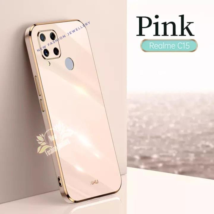 Realme c12/realme c25/nazro 20/nazro 30a এর জন্য ল্যানিয়ার্ড সর্বশেষ ফ্যাশন কেস সহ অতি-পাতলা প্লেটিং স্কয়ার সিলিকন কেস