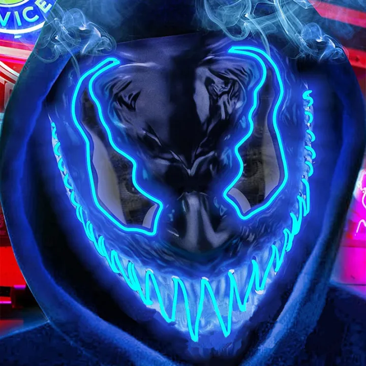 Halloween%20Neon%20Venom%202%20Glowing%20Mask%20European%20and%20American%20Movies%20Horror%20Funny%20Full%20Face%20LED%20Mask%20Color%20Cosplay%20Costume%20Supplies%20-%20Image%202