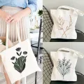 Flower Print Canvas Tote Bag Totes Aesthetic Bags for Women Shopper Shopping Bag Back To School Gift for Teacher Bolsa Feminina. 