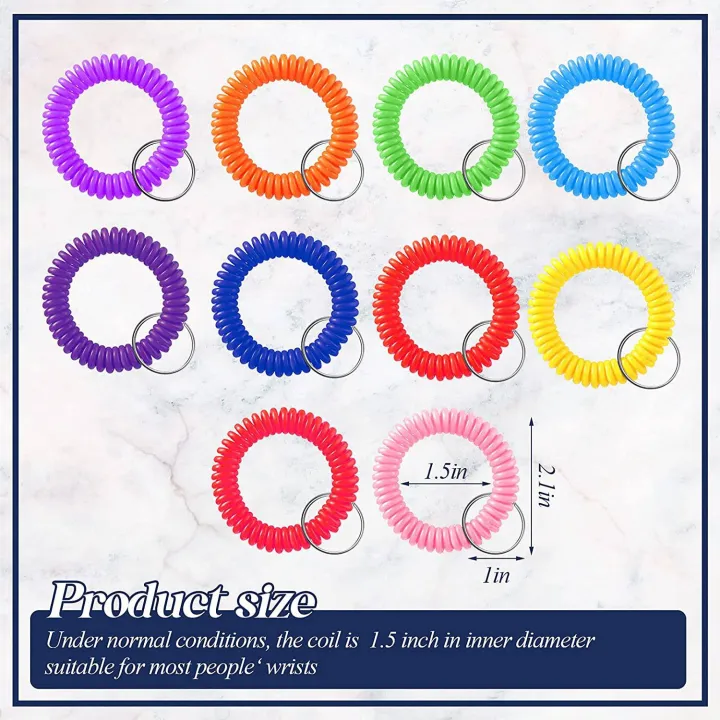100%20Pcs%20Colorful%20Spring%20Wrist%20Coil%20Keychain%20Stretchable%20Wrist%20Keychain%20Bracelet%20Wrist%20Coil%20Wrist%20Band%20Key%20Ring%20Chain%20-%20Image%204