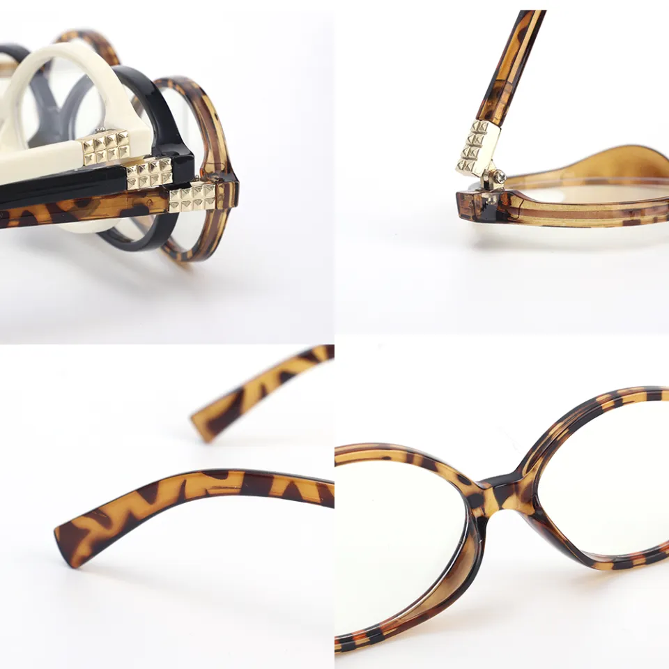 Y2K Leopard Small Frame Glasses Oval Women Girls Retro Anti Blue
