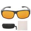 Limeng La Blue Light Blocking Glasses Amber‑Orange Lenses Eyeglasses for Computer Reading TV. 