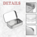 2 PCS Small Storage Box with Lid Rectangular Small Tin Boxes Metal Box with Lid Small Tin Box for Home Storage Easy Install Easy to Use Silver.
