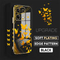 TA for Redmi Note 13 Pro Plus Note 13 Pro Note 13 5G Back Cover with Hand Strap INS Style Golden Butterfly Luxury 6D Plating Case Side Pattern Soft Silicone Square Phone Cover. 