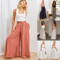 Lavish indulgent - Ladies Casual Split Pant Skirt Trousers High Waist Solid Color Loose Wide Leg Pants Women - Easy To maintain. 
