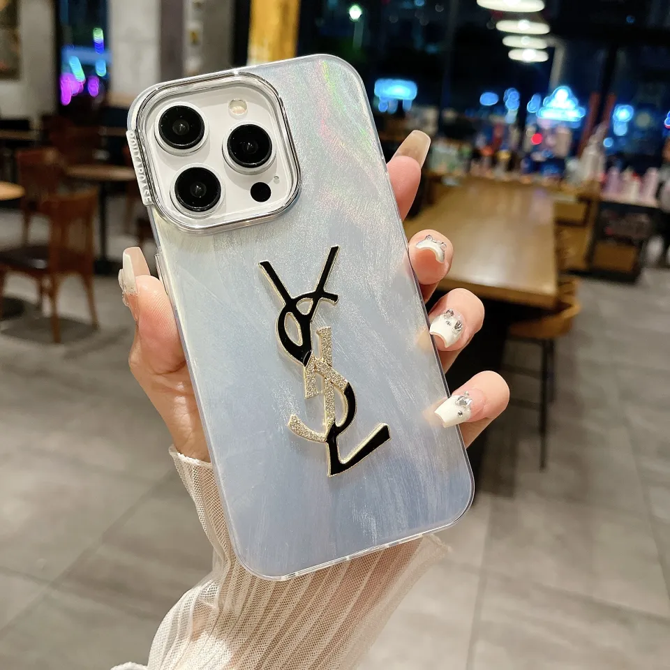 Pro Max Ysl Xr Phone Case Camlet Stereoscopic YSL Logo Blue And