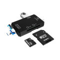MultiFunctional 6 In 1 Otg Card Reader USB 2.0 Type-C/Type-B/TF/SD Memory Card Reader -Black. 