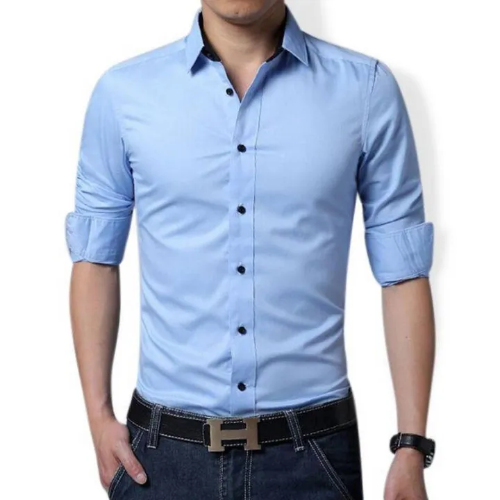Sky Blue Cotton Casual Shirt For Men Denim Shirt For Men Shirt
