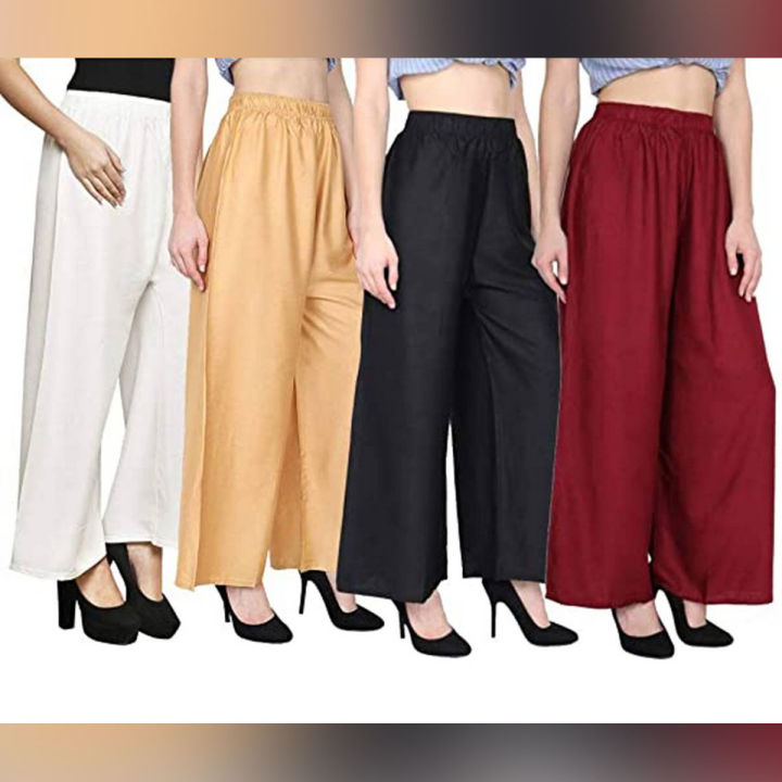 Plain%20Palazzo%20For%20Women%20China%20Linen%20Fabric%20multicolor%20-%201%20Piece%20-%20Image%205