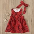 6M-3Y Toddler Kids Baby Girls Dress African Dashiki Traditional Style Sleeveless Ankara Dresses With Headband Infant Outfits.