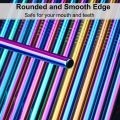 Vinaco Reusable Smoothie Straw, 0.4'' Extra Wide Stainless Steel Straw 10.5'' & 8.5'' Long colorful Straws, (1-4) Pack Metal Straw with 1 Reusable Straw Brush Cleaner for Milkshake, Smoothie, Bubble tea.