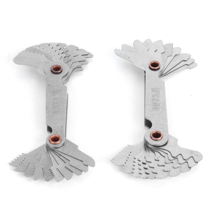 2Pcs Thread Gauge 60° Imperial 55° 20 Blades Screw Pitch Measuring NDE