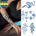 Juice Ink Large Arm Temporary Tattoo Stickers Snake for Woman Men Waterproof Long Lasting Body Waist Butterfly Realistic Tattoos.