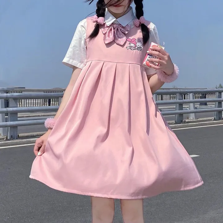 Summer%20New%20Sweet%20College%20Style%20Korean%20Style%20Japanese%20Style%20Suspender%20Dress%20for%20Female%20StudentsPoloCollar%20Shirt%20Two-Piece%20Suit%20-%20Image%206