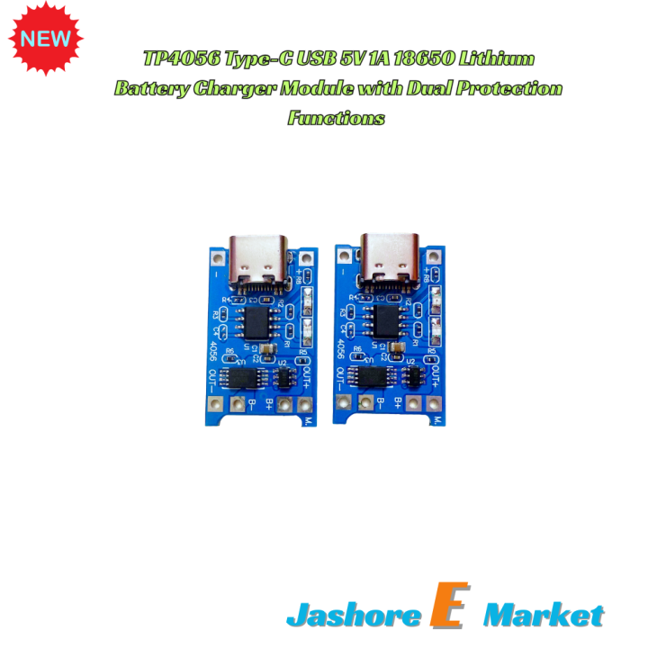 TP4056 Type-C USB 5V 1A 18650 Lithium Battery Charger Module with Dual ...