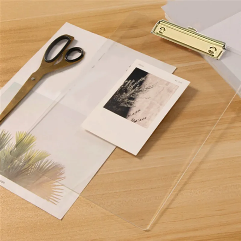 PERFORMORE 2-Pack Clear Acrylic Clipboards - 12" X 9" With Gold Clip, Ruler Edge - View #4