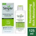 Simple Face Moisturiser - Simple Kind To Skin Replenishing Rich Moisturiser - 125ml.