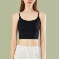Beauty Back Sling Vest Women's One-Piece Bra with Chest Pad Ice Silk Inner Wear Summer Tube Top Underwear Outer Wear.