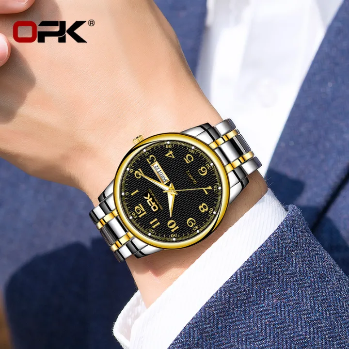 OPK%20new%20watch%20for%20men%20relo%20water%20proof%20pang%20lalaki%20fashion%20casual%20stainless%20steel%20quartz%20watch%20gold/black%20calendar%20luminous%20display%20-%20Image%204