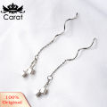 Fashion Women Chain Tassel Cube Dangle Pendant Wave Earrings Jewelry Decor Gift. 