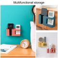 Multi-functional Wall Mobile Phone charging Holder stand with extra Storage Box,Remote Control Holder,Mobile Phone Plug,Home Charging Shelf. 