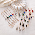 Four Piece Jewelry Set, Fashionable and Versatile with Diamond Embellishments, Oval Necklace, Ring, Bracelet, Earrings, Suitable for Women and Girls. 