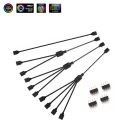 12V 4Pin Splitter 5V 3 Pin 1 To 4/3/2 Universal Mainboard ARGB Extension Cable With Adapter Pin For Mainboard DIY Tetuo. 