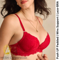 Combo 2 Pcs Elegant Push-Up Lace Bra – Underwire Support & Padded Cups, Anti-Sagging Soft AC-Net  /  2 Pcs Combo Premium Lace Panty – Women & Girls. 