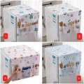 Double Door Fridge Cover, Waterproof Fridge Cover Anti-dust PEVA Printed Pattern Cloth Cloth Cover Dustproof Refrigerator With Machine Storage cover.. 